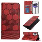 For Nothing Phone 1 Football Texture Magnetic Leather Flip Phone Case(Red) - 1