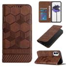 For Nothing Phone 1 Football Texture Magnetic Leather Flip Phone Case(Brown) - 1