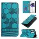 For Nothing Phone 1 Football Texture Magnetic Leather Flip Phone Case(Light Blue) - 1
