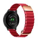 For Samsung Galaxy Watch3 41mm 22mm Magnetic Buckle Leather Watch Band(Red) - 1