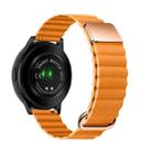 For Samsung Galaxy Watch3 45mm 22mm Magnetic Buckle Leather Watch Band(Orange) - 1