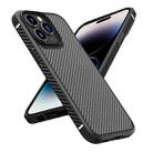 For iPhone 14 Pro Max iPAKY Carbon Fiber Texture Shockproof PC + TPU Protective Phone Case (Black) - 1