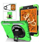 For iPad Mini 5 360 Degree Rotation Silicone Protective Cover with Holder & Hand Strap & Long Strap & Pencil Slot(Grenn) - 1