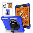 For iPad Mini 5 360 Degree Rotation Silicone Protective Cover with Holder & Hand Strap & Long Strap & Pencil Slot(Blue) - 1