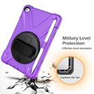 For iPad Mini 5 360 Degree Rotation Silicone Protective Cover with Holder & Hand Strap & Long Strap & Pencil Slot(Purple) - 5