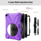 For iPad Mini 5 360 Degree Rotation Silicone Protective Cover with Holder & Hand Strap & Long Strap & Pencil Slot(Purple) - 7