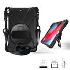 For iPad Pro 10.5 360 Degree Rotation Silicone Protective Cover with Holder & Hand Strap & Long Strap & Pencil Slot(Black) - 1