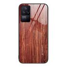 For Xiaomi Redmi K40S Wood Grain Glass Protective Case(Coffee) - 1