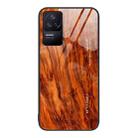 For Xiaomi Redmi K40S Wood Grain Glass Protective Case(Light Brown) - 1