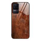 For Xiaomi Redmi K50 Pro Wood Grain Glass Protective Case(Dark Brown) - 1