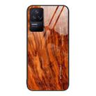 For Xiaomi Redmi K50 Wood Grain Glass Protective Case(Light Brown) - 1