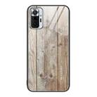 For Xiaomi Redmi Note 10 Pro 4G Wood Grain Glass Protective Case(Grey) - 1