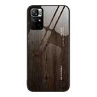 For Xiaomi Redmi Note 11 5G/Poco M4 Pro Wood Grain Glass Protective Case(Black) - 1