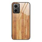 For Xiaomi Redmi Note 11E Wood Grain Glass Protective Case(Yellow) - 1