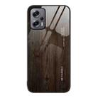 For Xiaomi Redmi Note 11T Pro Wood Grain Glass Protective Case(Black) - 1