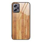 For Xiaomi Redmi Note 11T Pro Wood Grain Glass Protective Case(Yellow) - 1