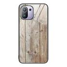 For Xiaomi Mi 11 Pro Wood Grain Glass Protective Case(Grey) - 1