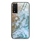 For Huawei Nzone S7 Pro 5G Marble Pattern Glass Protective Phone Case(Beach) - 1