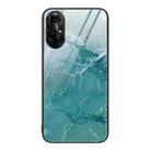 For Huawei Nova 8 Pro Marble Pattern Glass Protective Phone Case(Green Ocean) - 1