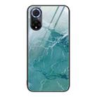 For Huawei Nova 9 Marble Pattern Glass Protective Phone Case(Green Ocean) - 1