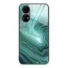For Huawei P50 Pro Marble Pattern Glass Protective Phone Case(Water Waves) - 1