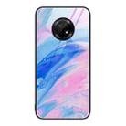 For Huawei Enjoy 20 Plus 5G Marble Pattern Glass Protective Phone Case(Pink) - 1