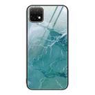 For Huawei Enjoy 20 5G Marble Pattern Glass Protective Phone Case(Green Ocean) - 1