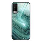 For Huawei Maimang 10 Marble Pattern Glass Protective Phone Case(Water Waves) - 1