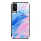 For Huawei Maimang 10 Marble Pattern Glass Protective Phone Case(Pink) - 1