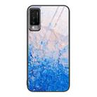 For Huawei Maimang 10 Marble Pattern Glass Protective Phone Case(Ocean Waves) - 1