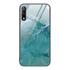 For Honor 9X Marble Pattern Glass Protective Phone Case(Green Ocean) - 1