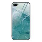 For Honor 10 Marble Pattern Glass Protective Phone Case(Green Ocean) - 1