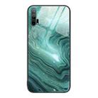 For Honor 20 Pro Marble Pattern Glass Protective Phone Case(Water Waves) - 1