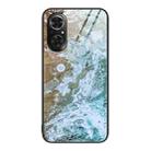 For Honor 50 SE Marble Pattern Glass Protective Phone Case(Beach) - 1