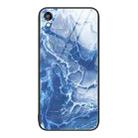 For Honor Play 3e Marble Pattern Glass Protective Phone Case(Blue Ocean) - 1