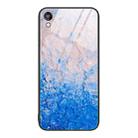 For Honor Play 3e Marble Pattern Glass Protective Phone Case(Ocean Waves) - 1