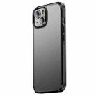 For iPhone 14 wlons Ice-Crystal Matte Four-corner Airbag Case (Black) - 1