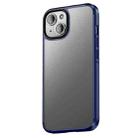 For iPhone 14 wlons Ice-Crystal Matte Four-corner Airbag Case (Blue) - 1