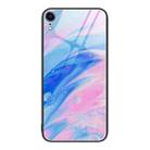 For iPhone XR Marble Pattern Glass Protective Phone Case For iPhone 1XR(Pink) - 1