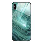 For iPhone XS Max Marble Pattern Glass Protective Phone Case(Water Waves) - 1