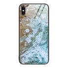 For iPhone XS Max Marble Pattern Glass Protective Phone Case(Beach) - 1