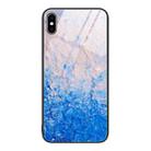 For iPhone XS Max Marble Pattern Glass Protective Phone Case(Ocean Waves) - 1