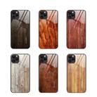 For iPhone 11 Pro Max Wood Grain Glass Protective Case (Black) - 2