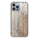 For iPhone 13 Pro Wood Grain Glass Protective Case (Grey) - 1