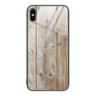 For iPhone XS Max Wood Grain Glass Protective Case(Grey) - 1