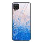 For Samsung Galaxy A12 5G Marble Pattern Glass Protective Phone Case(Ocean Waves) - 1