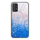 For Samsung Galaxy A52 Marble Pattern Glass Protective Phone Case(Ocean Waves) - 1