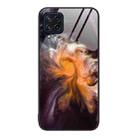 For Samsung Galaxy M32 Marble Pattern Glass Protective Phone Case(Typhoon) - 1