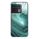 For OnePlus 10 Pro Marble Pattern Glass Protective Phone Case(Water Waves) - 1