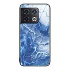 For OnePlus 10 Pro Marble Pattern Glass Protective Phone Case(Blue Ocean) - 1